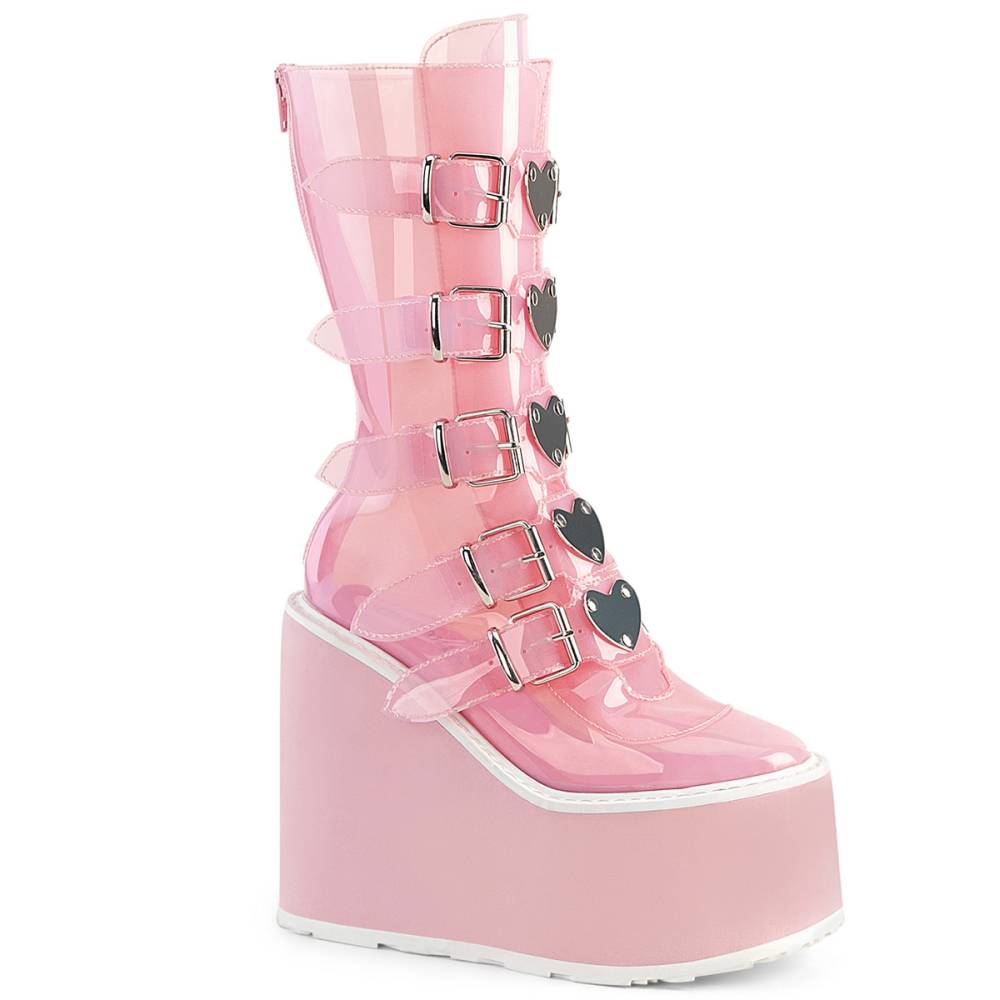 DemoniaCult - SWING-230C Plateau Laarzen - Roze